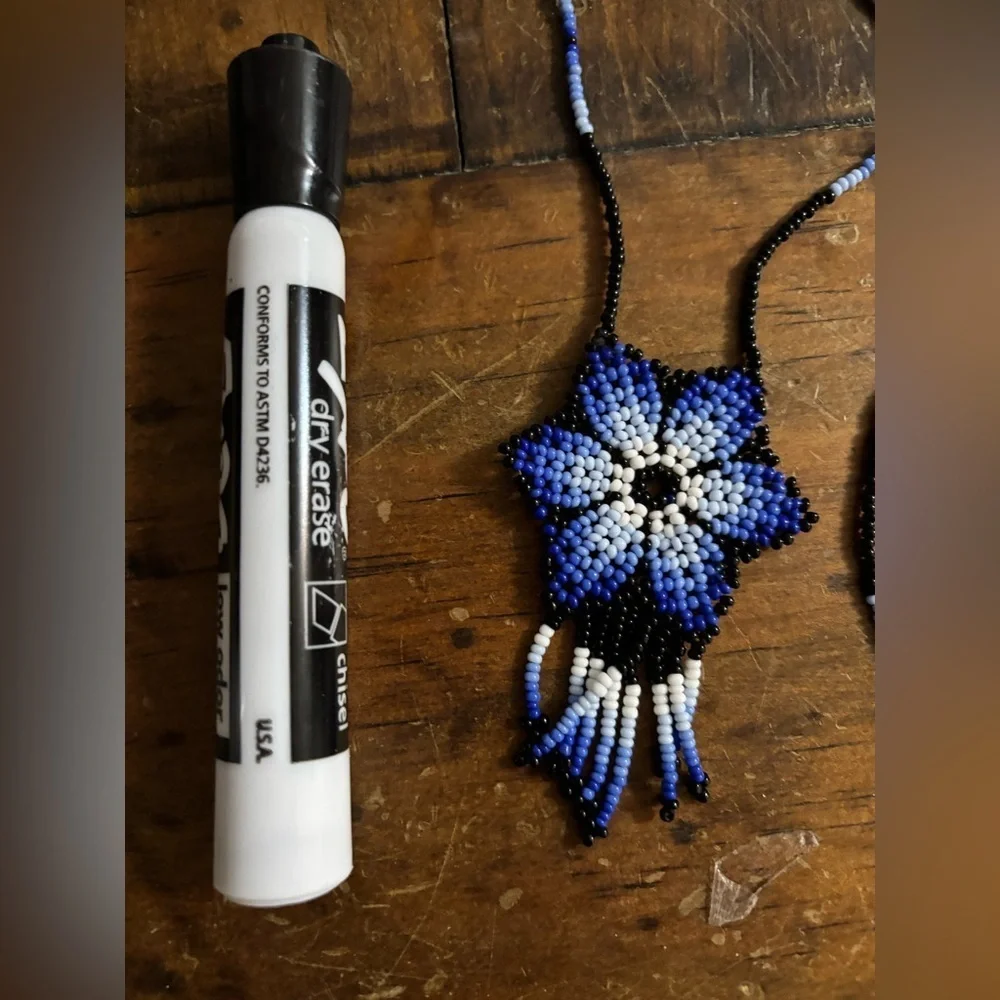 Mexican beaded necklace flower